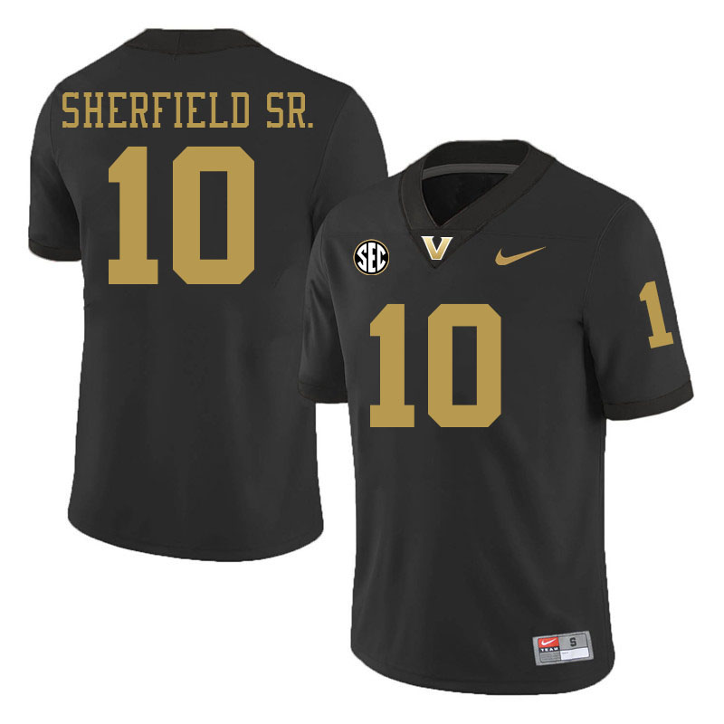 Trent Sherfield Sr. Jersey,Vanderbilt Commodores #10 Trent Sherfield Sr. Football Jersey-Black 2024